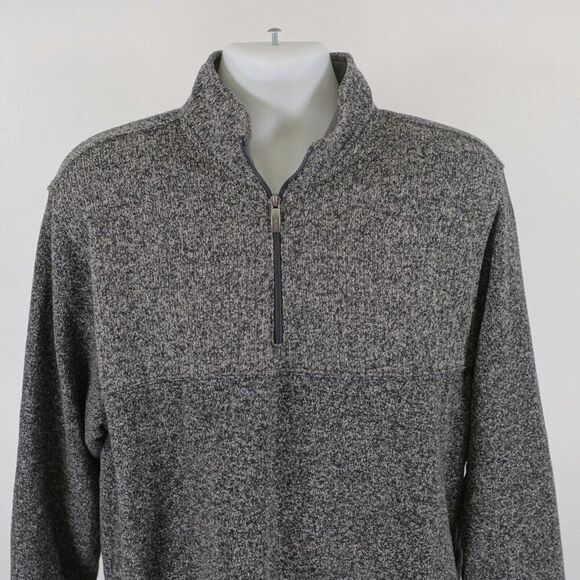 Van Heusen Flex Gray 1/4 Zip Sweater XL Polyester Knit‎ - Picture 1 of 10